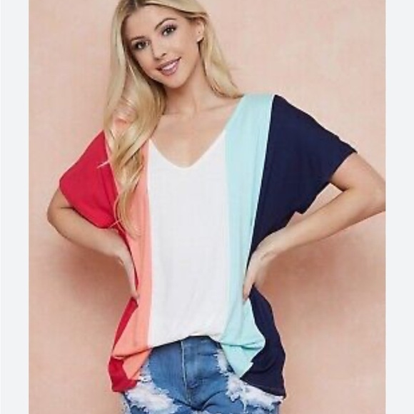 entro Tops - Entro Colorblock Lovely Melody Blouse
